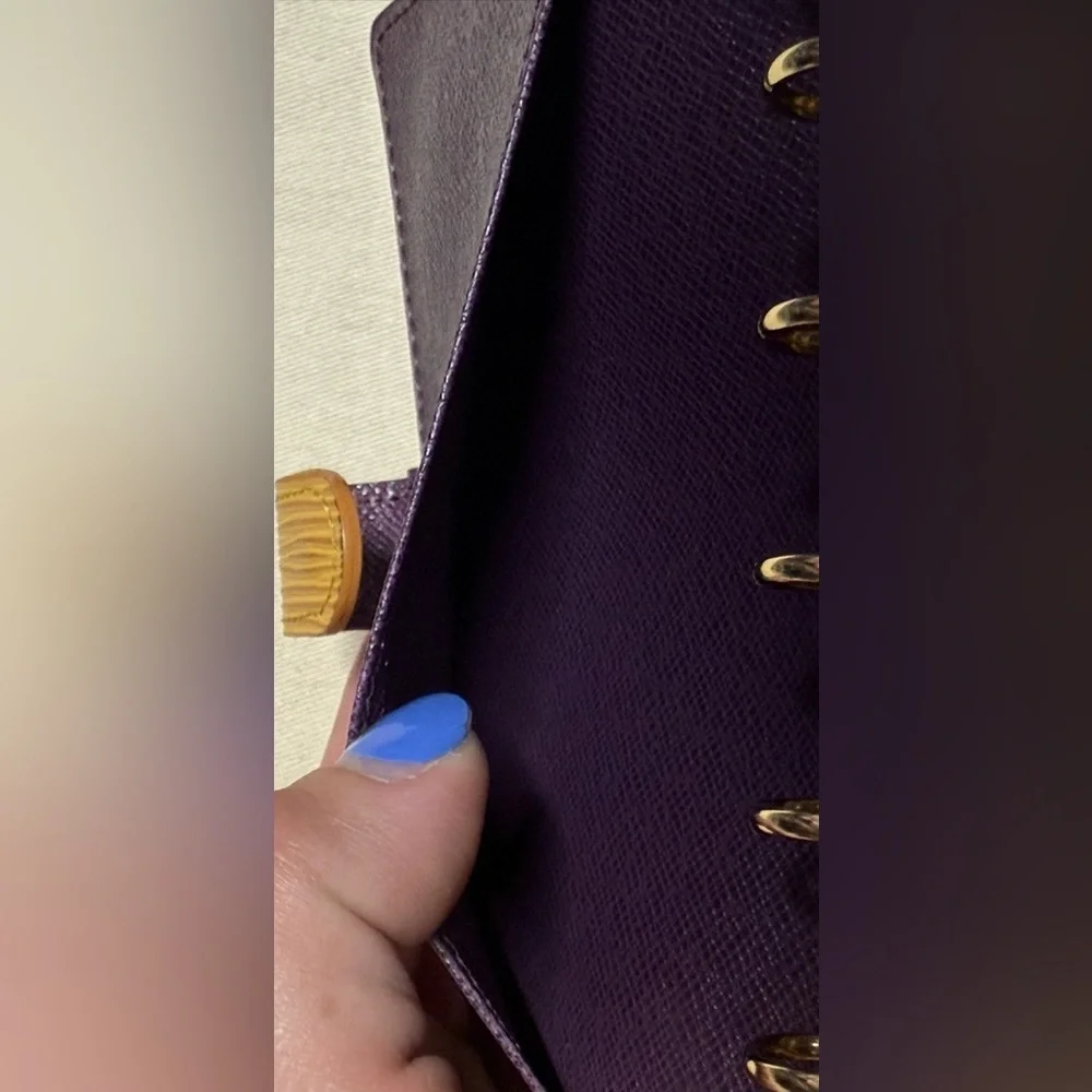 Louis Vuitton small (PM) ring agenda cover in yellow Epi leather